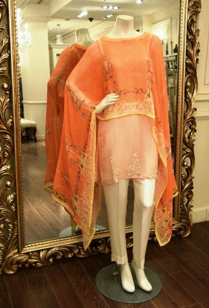 Embroidered Chiffon Cape By Threads And Motifs